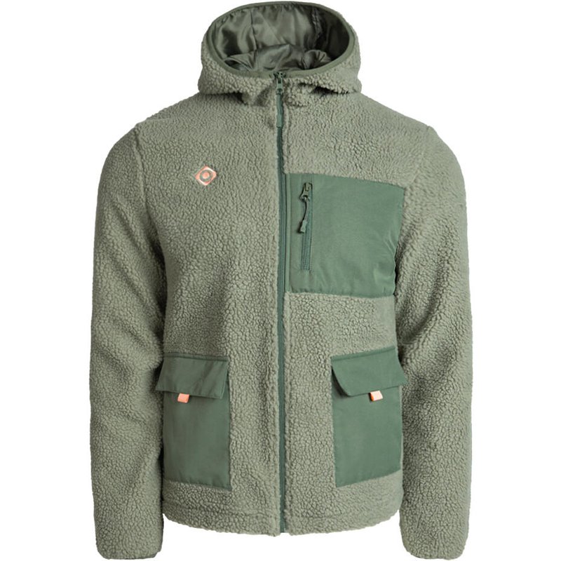 RENO Unisex-Fleecejacke mit Kapuze, warm und wärmend mit funktionellen Taschen