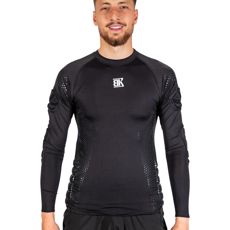 Langärmliges Kompressions-Baselayer für Torhüter, schwarz