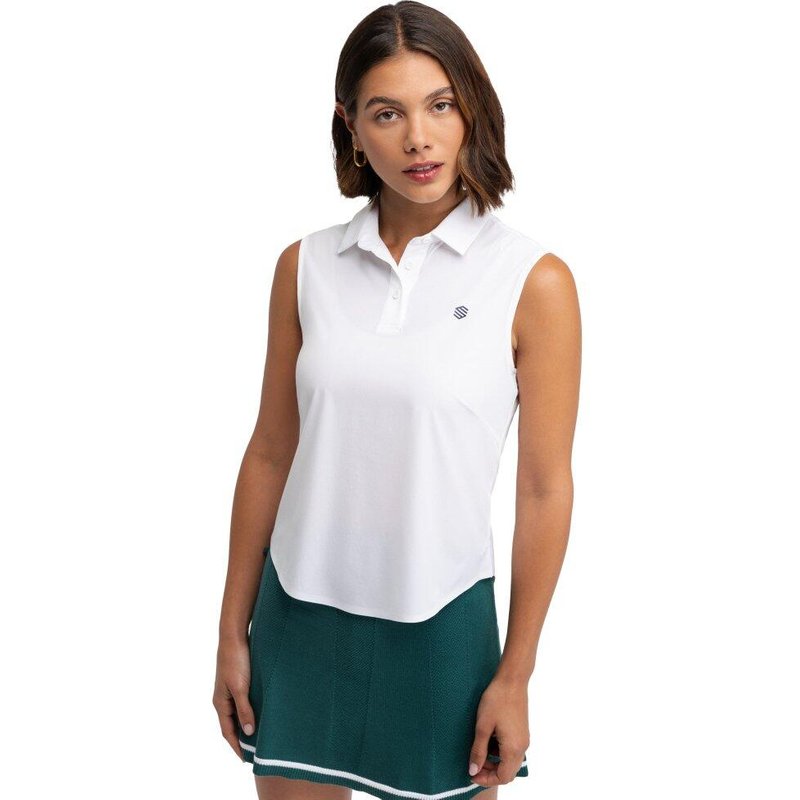 Women Golf ’s performance sleeveless polo shirt Llorea White White