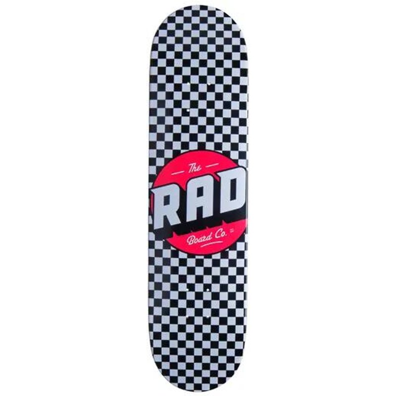 RAD Checker Skateboard Deck - 8" - Schwarz/Weiß