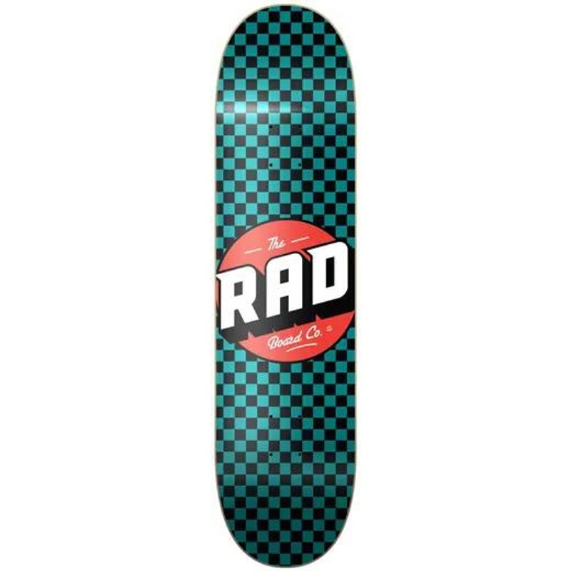 RAD Checker Skateboard Deck - 8.25" - Schwarz/Petrol