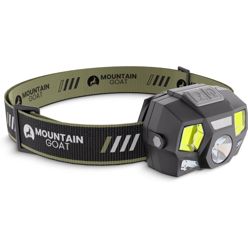 LED Stirnlampe HL04 Kopflampe Sensor Wiederaufladbar Wandern MOUNTAIN GOAT