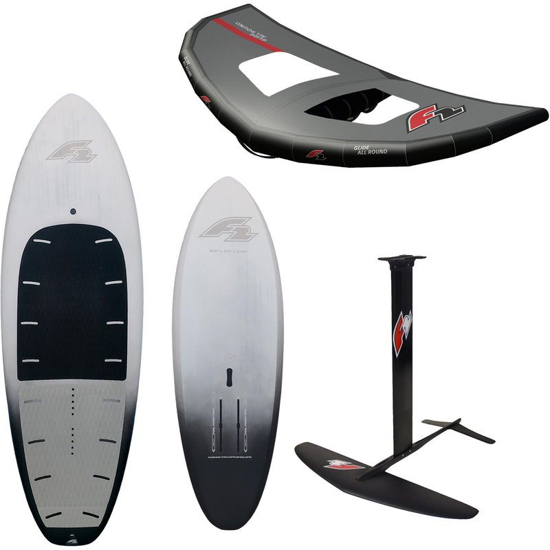 F2 Set Foilboard Starlit Team Grau 115L + Alu Foil 1700 + Wing 5qm