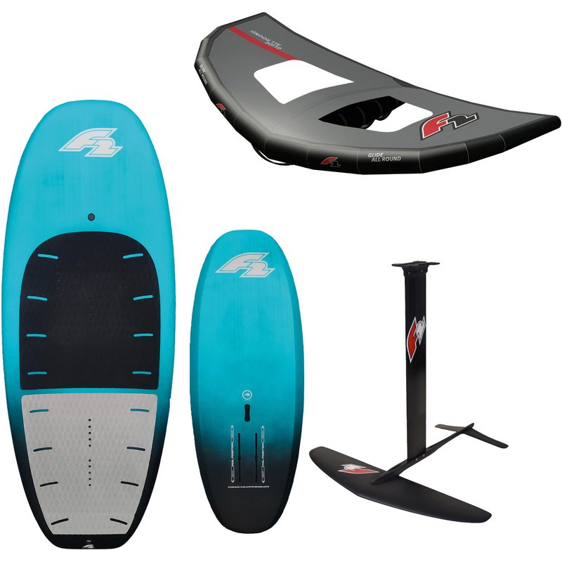 F2 Set Foilboard Comet Team Türkis 90L + Alu Foil 1700 + Wing 4qm