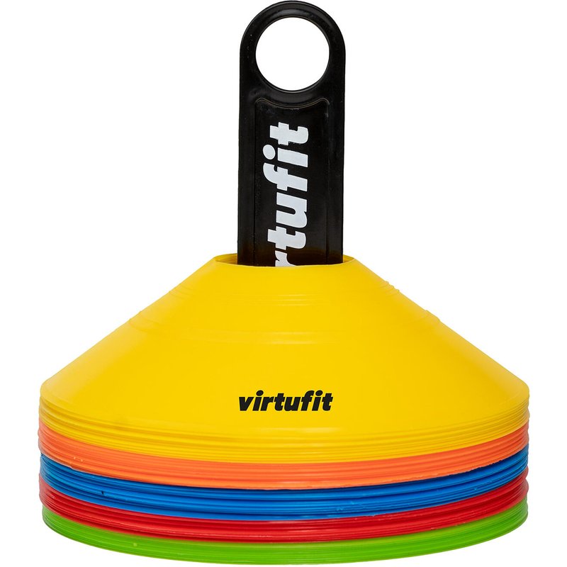 Trainingshütchen mit Halter - Kegel - 50 Stück - Inkl. Tragenetz