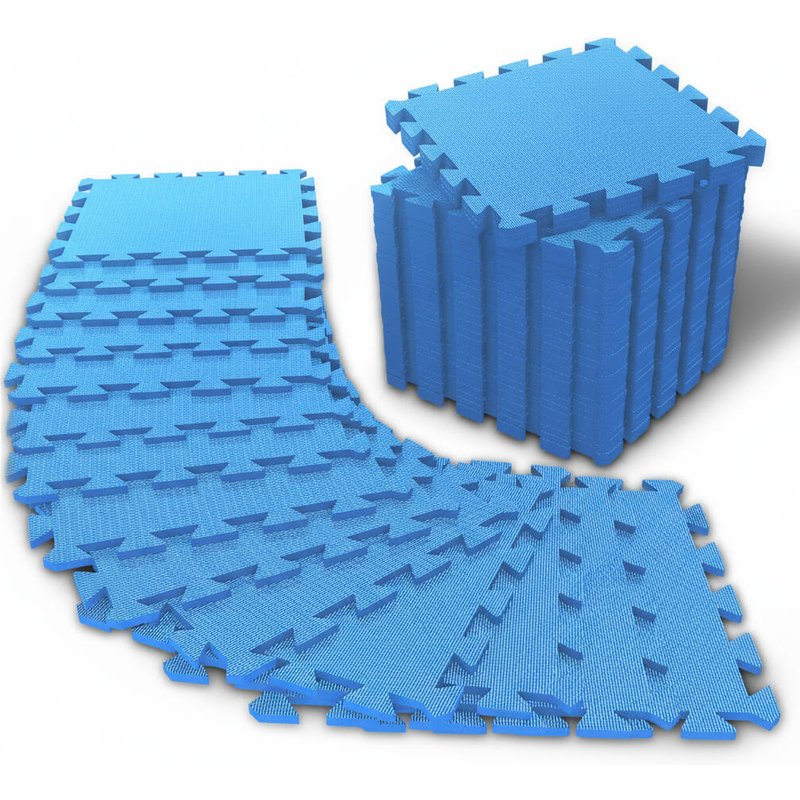 Bodenschutzmatte Set – 18 Puzzlematten 27 Randstücke – Gymnastikmatte Bodenmatte