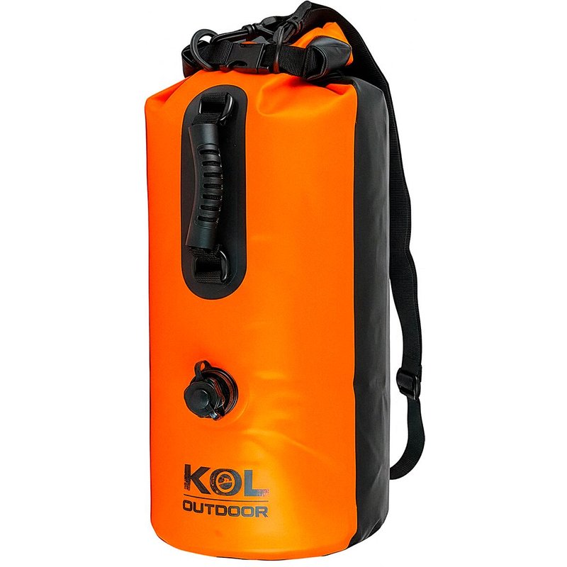 Wasserdichter Packsack 30L Orange – Drybag & Schnorchelboje mit Ventil SUP Kajak