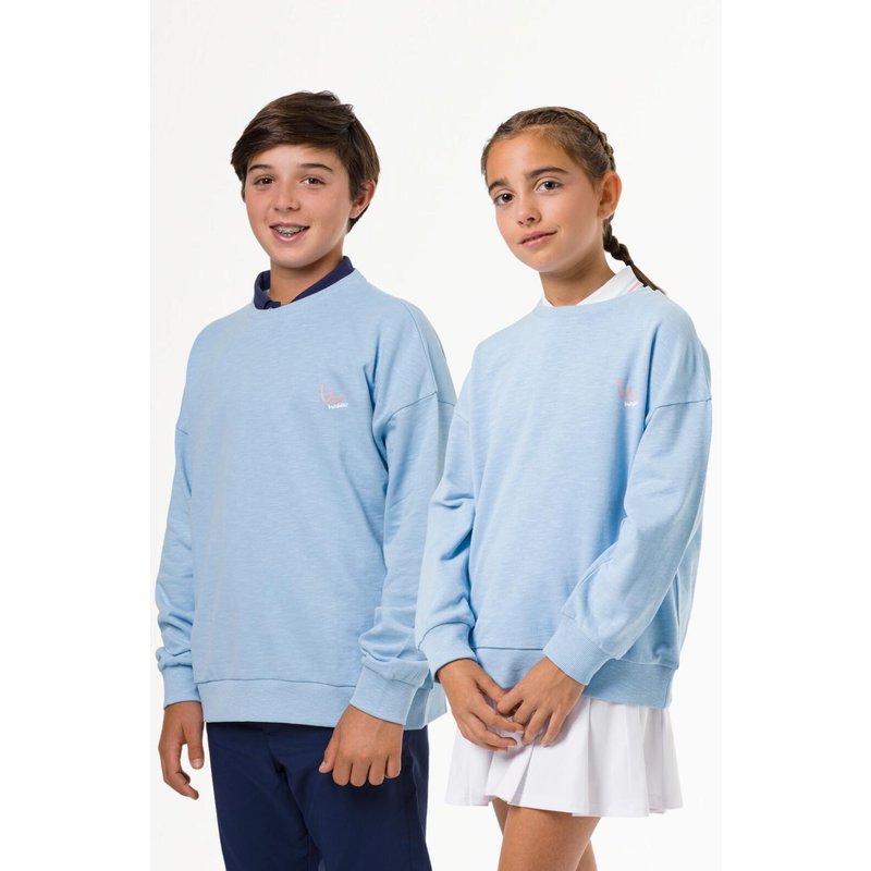 Hellblaues Unisex-Golf-Sweatshirt ohne Kapuze