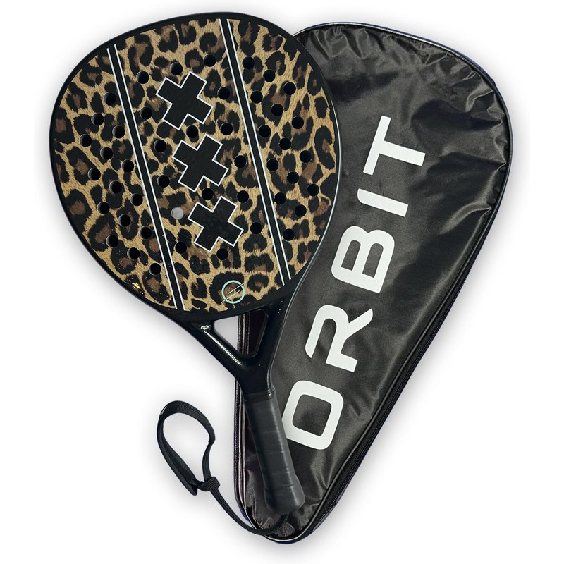 Damen Padel Schläger Leicht Komfort Rund Pantherprint inkl. Hülle PNTR