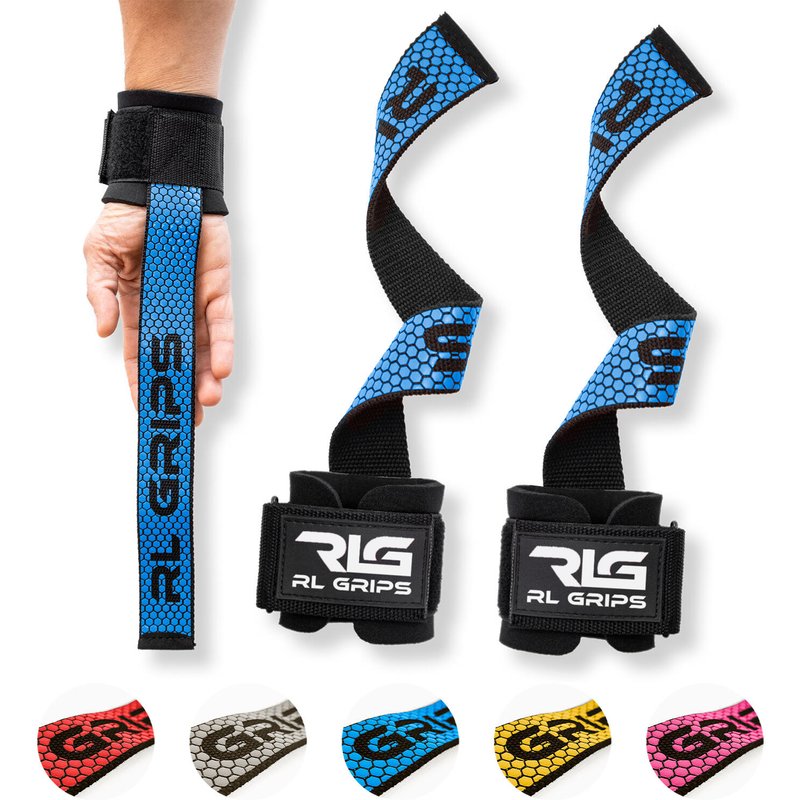 Zughilfen Lifting Straps Krafttraining Handgelenkstütze Anti-Rutsch Grip Blau