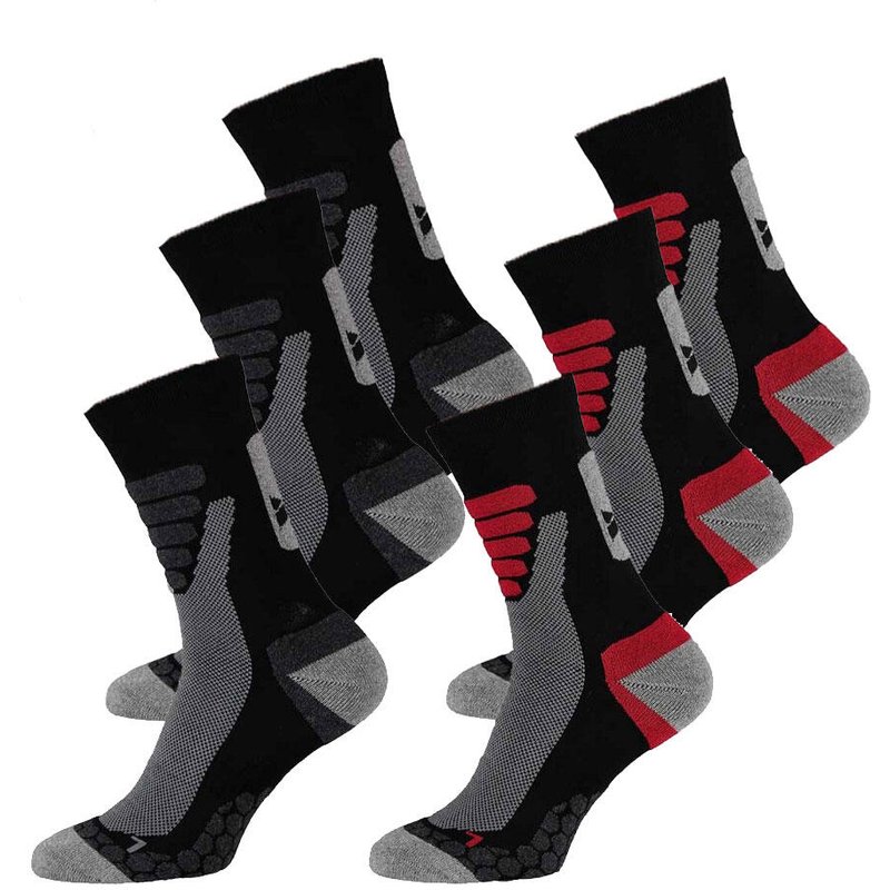 Wandersocken Coolmax® halbhoch 6 Paar – Schwarz
