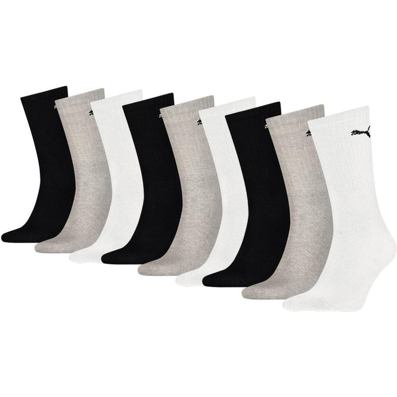 Unisex-Sportsocken - 9 Paar - Grau/Weiß/Schwarz