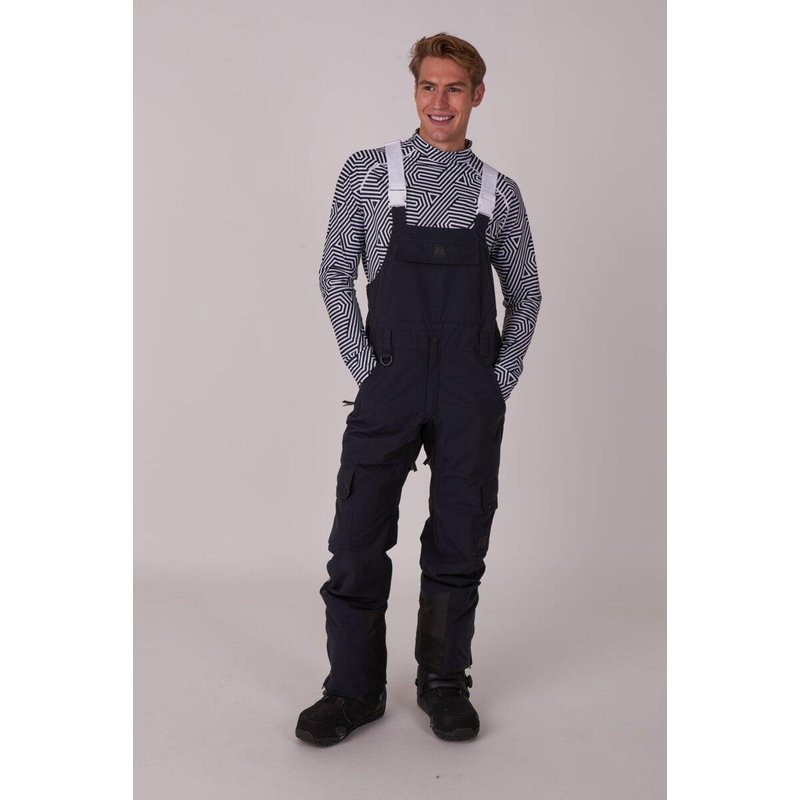 Herren Ski & Snowboard Latzhose Wasserdicht Yeh Man Schwarz