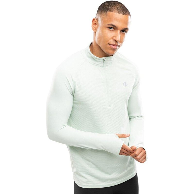 Men Fitness 's half-zip running sweatshirt Intuit Green Green