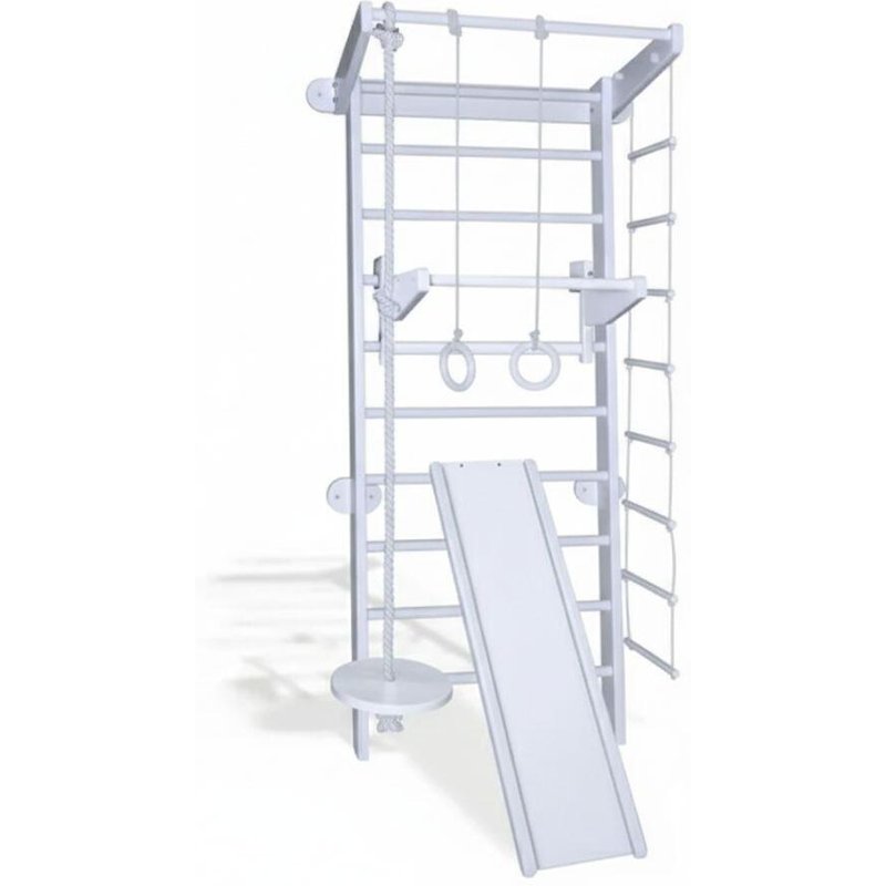 Kinder Gymnastik Sprossenwand Indoor Spielplatz Klettergerüst Rutsche Snow Weiß