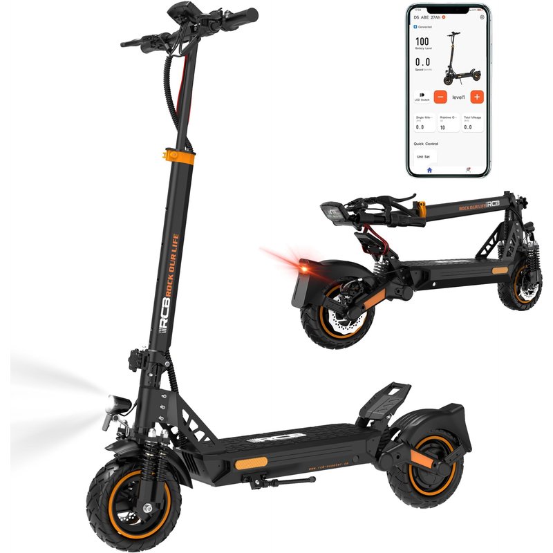 Elektroroller mit ABE, 500W, 27Ah, 120–140km, 10" Offroad – RCB D5 PRO