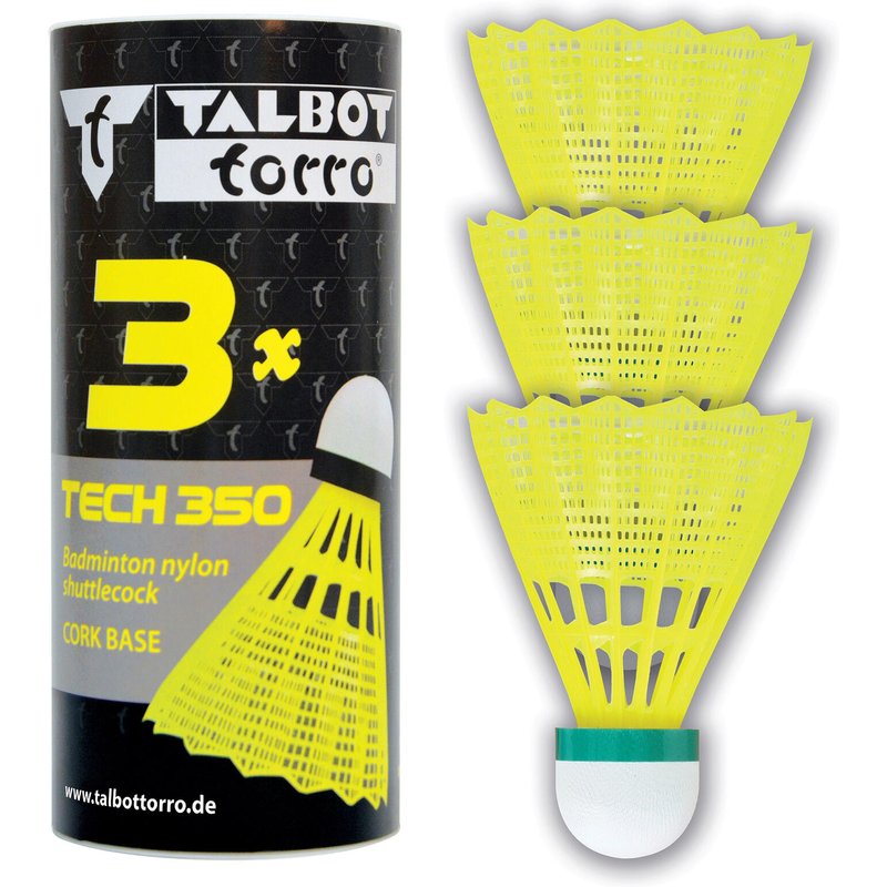 Badmintonbälle TALBOT TORRO Tech 350 Slow 3 Stück - gelb