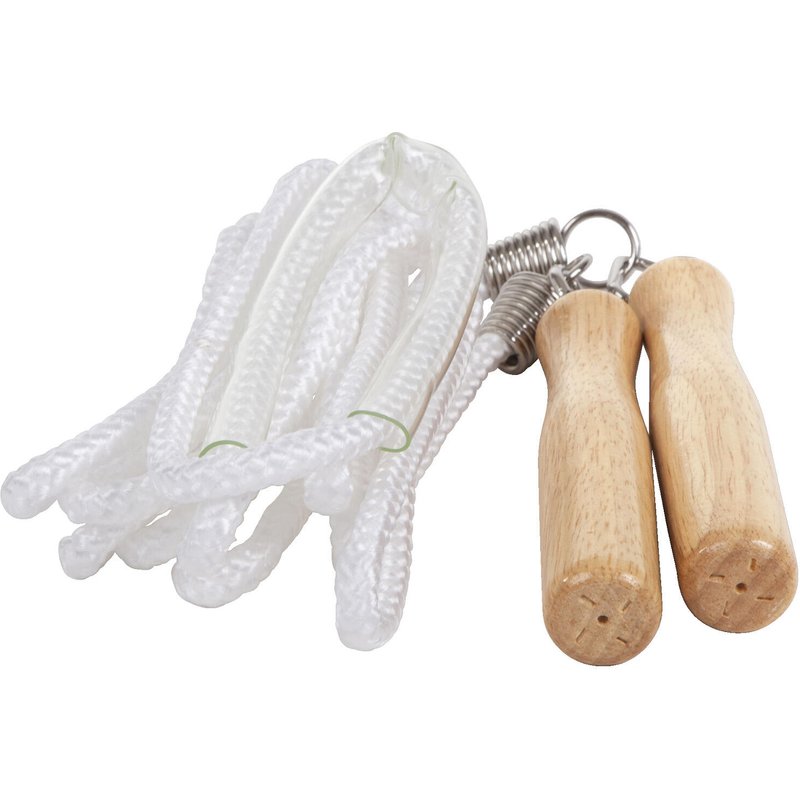 Springseil Holzgriff Fitnesstraining Unisex Weiß