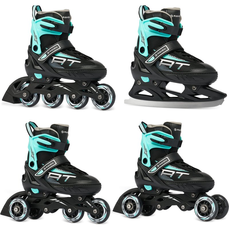 Rollschuhe Verstellbare Schlittschuhe 4in1 Profession Schwarz/Mint