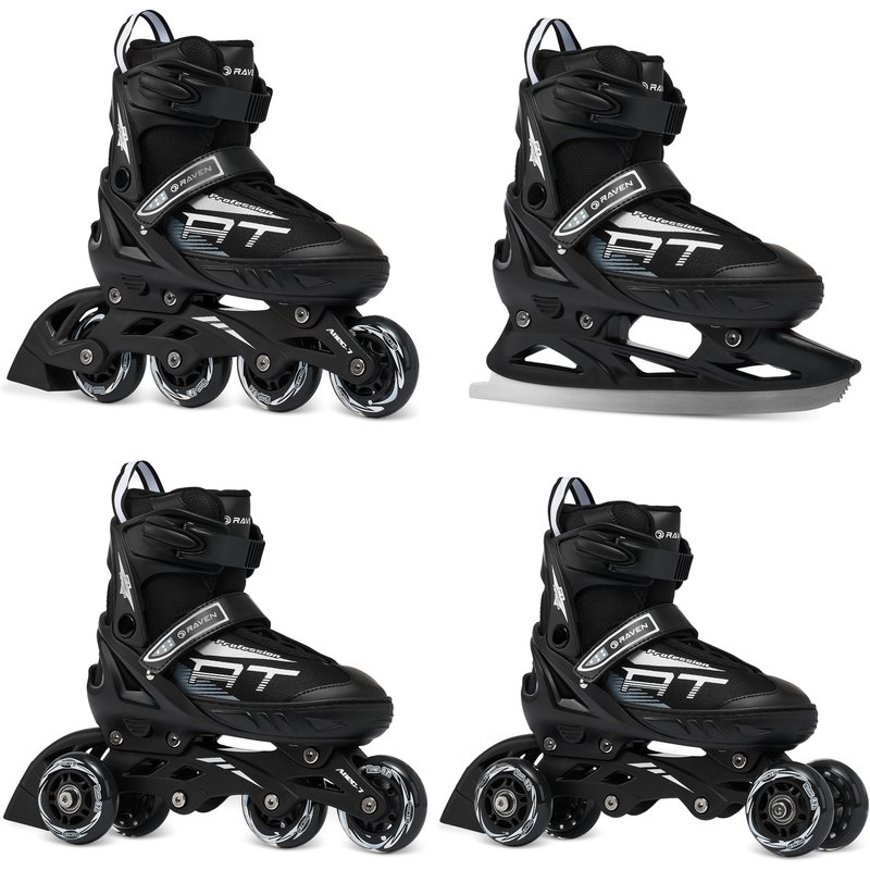 Rollschuhe Verstellbare Schlittschuhe 4in1 Profession Schwarz