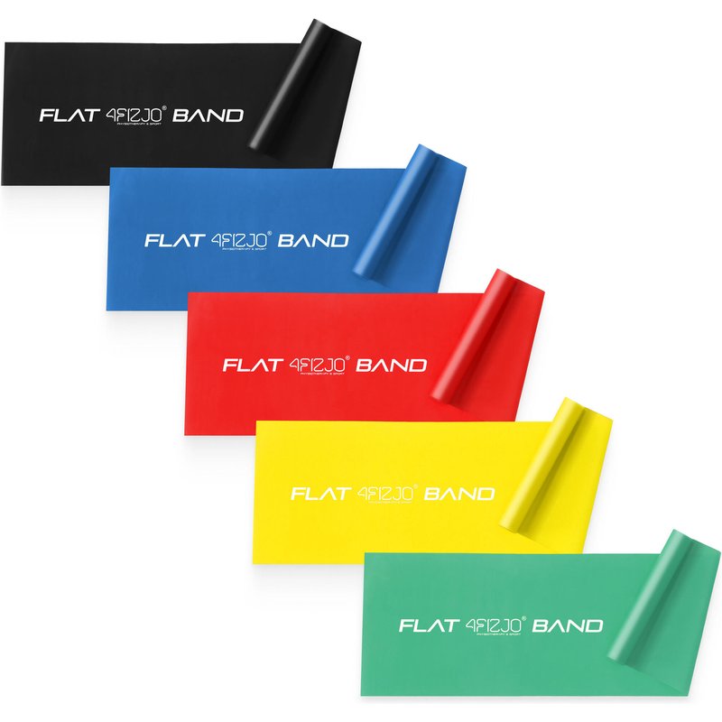 Gymnastikband 5er Set 2m Flat Band Widerstandsbänder Reha Physio 4FIZJO