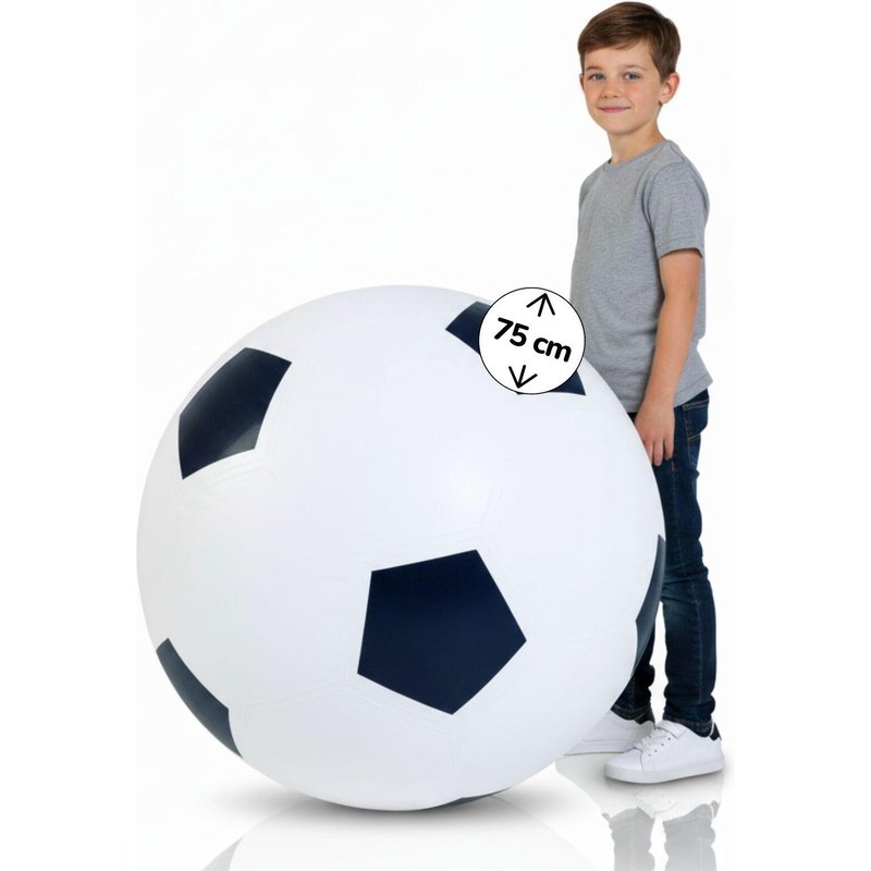 Riesen-Fußball Ø 75 cm, riesiger aufblasbarer Ball für Spiel, Sport & Freizeit