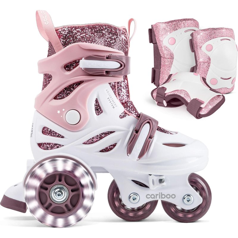 Kinder-Rollschuh-Set Cariboo Ballerina + lila Schützer