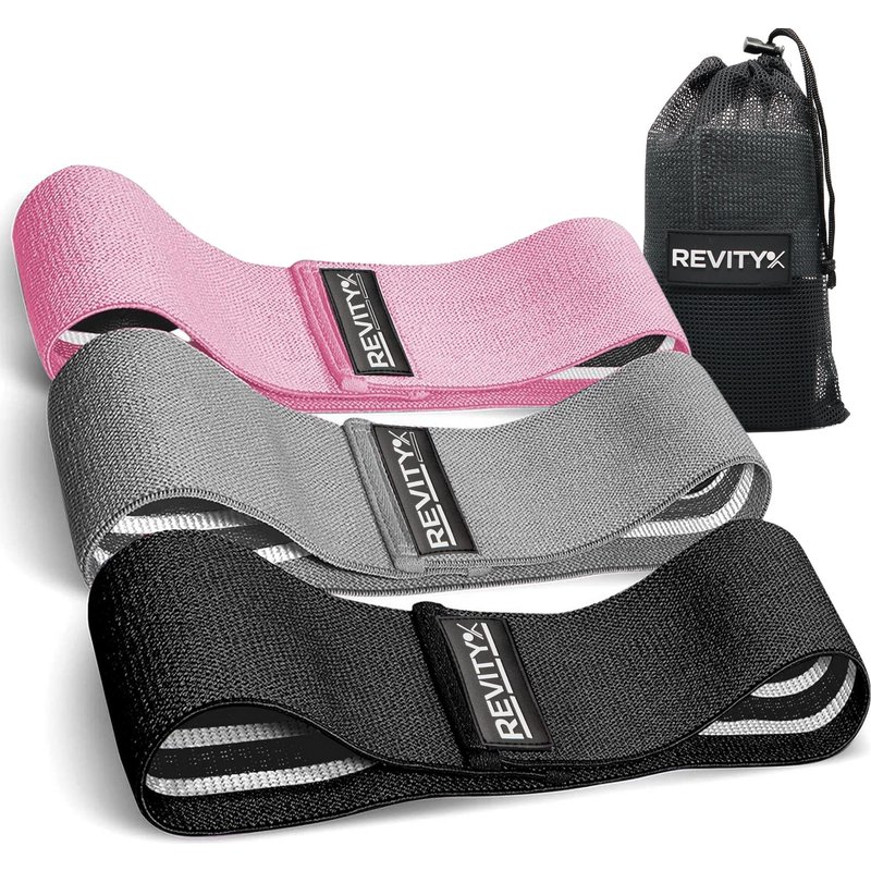 Fitnessbänder 3er set aus hochwertigen Stoff Hip Bands mit Trainingsplan PDF