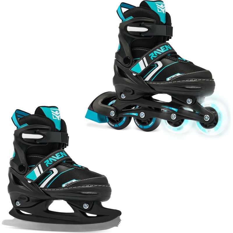 Rollschuhe Schlittschuhe 2in1 Verstellbare Helixi Leuchtende LED-Räder