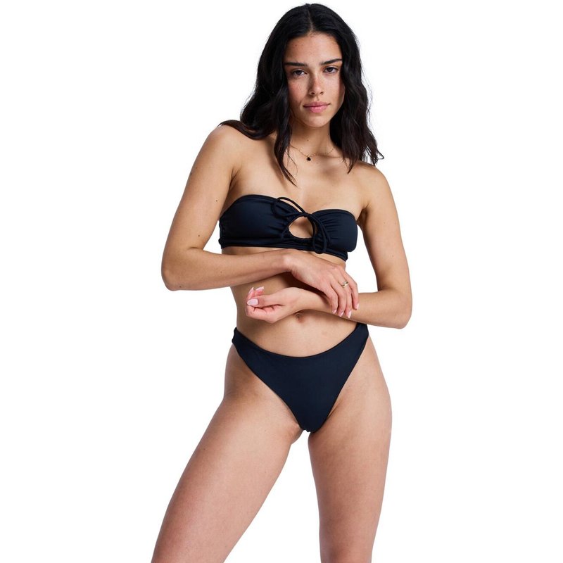 Tanga-Bikinihose SOLID ESSENTIALS TANGA Schwarz Frauen