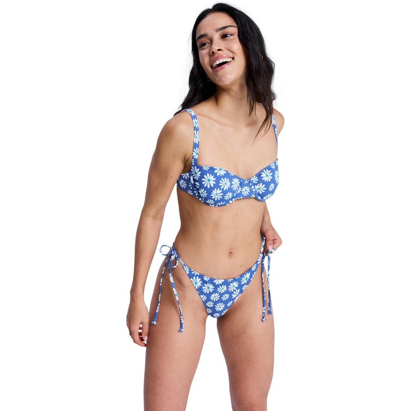 Tanga-Bikinihose PRINTED ESSENTIALS TANGA HIGH LEG Blau Frauen