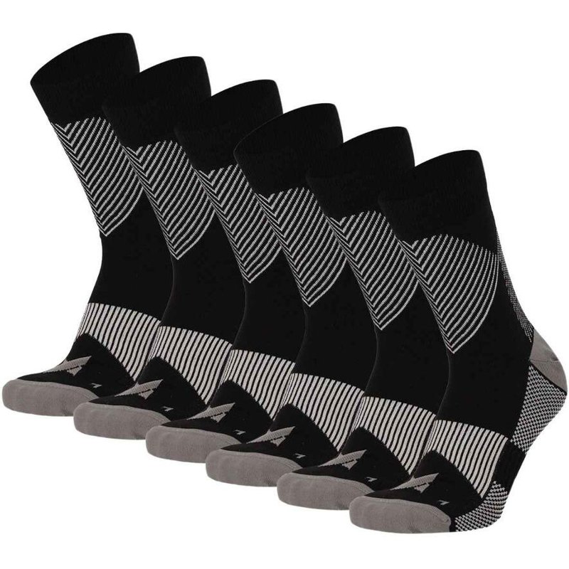 Kompressionslaufstrümpfe, 6er-Pack, Schwarz
