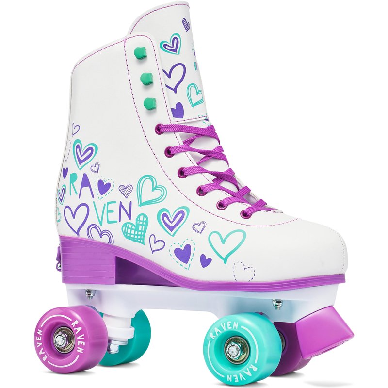 Klassische Retro Verstellbare Rollschuhe Trista Weiß/Lila/Mint