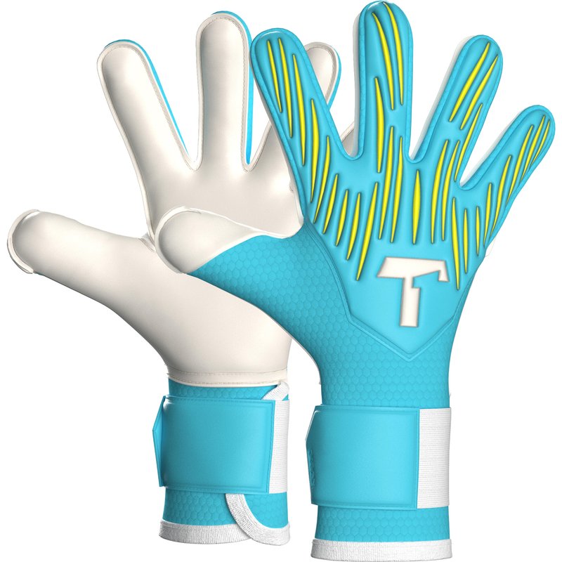Torwarthandschuhe Kinder Rebel Sky Blue mit Fingerschutz, viele Größen
