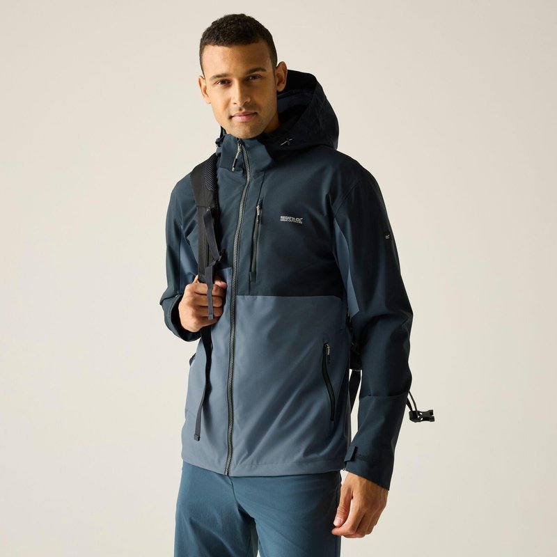 Bosfield Herren-Wanderjacke mit Kapuze und Einsätzen, wasserdicht