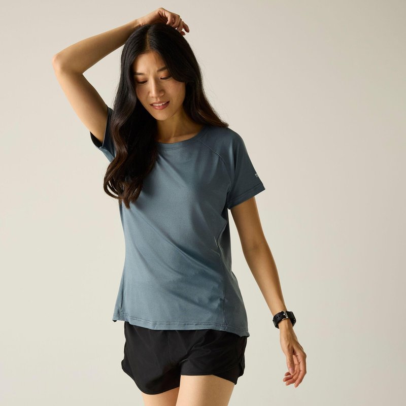 Damen-T-Shirt in Limonite-Farbe, kurzärmelig, meliert