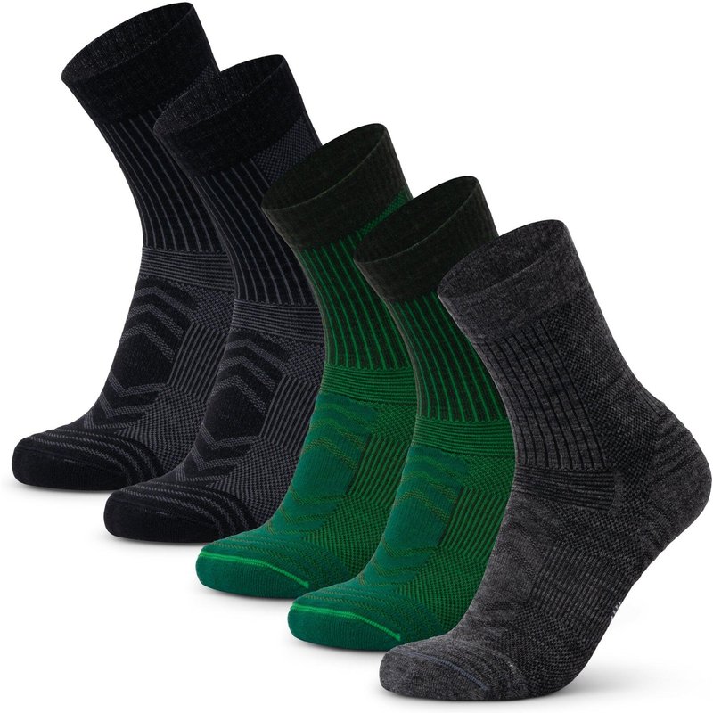 Wandersocken 5er Pack Leicht Merinowolle Atmungsaktiv Warm