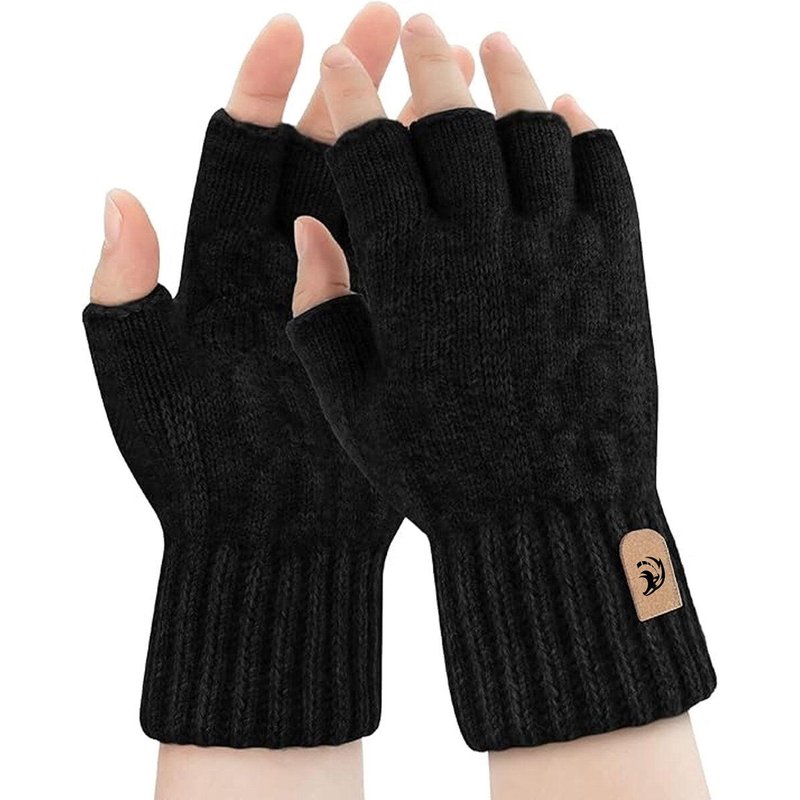 Fingerlose Handschuhe - Schwarz