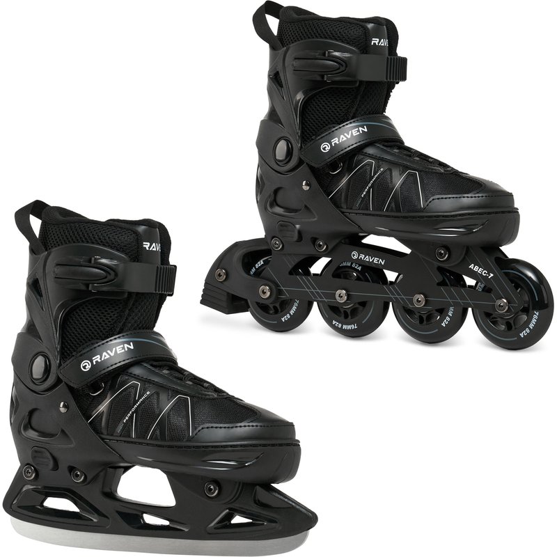 Heockey Verstellbare Rollschuhe Schlittschuhe 2in1 Expert Schwarz