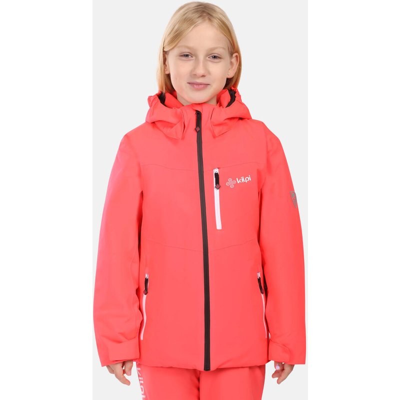 Kilpi Valera-JG Mädchen Skijacke Rosa, wasserdichte 2‑Lagen Membran