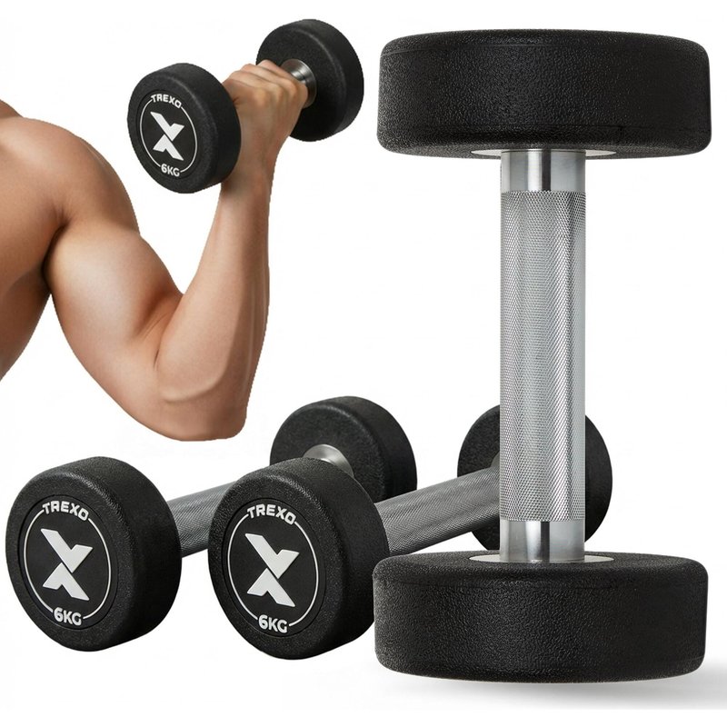 Gummierte XTREXO Pro Gusseisen-Hantel