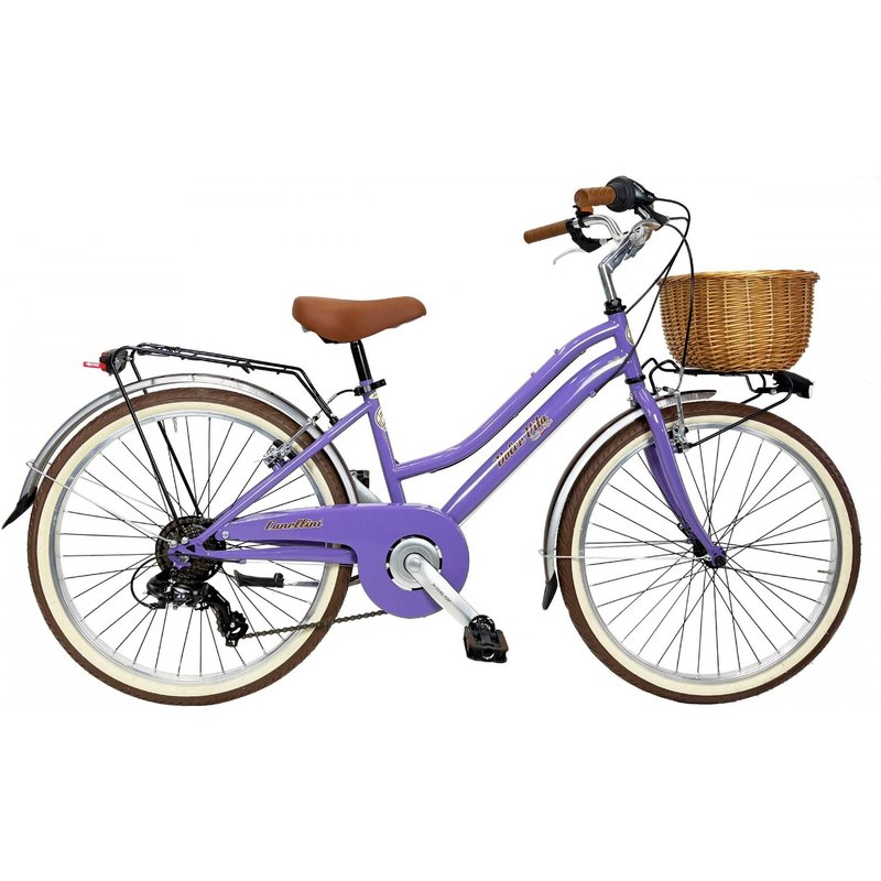 Kinderfahrrad Dolce Vita by Canellini JUNIOR 24" mit Korb - Violett