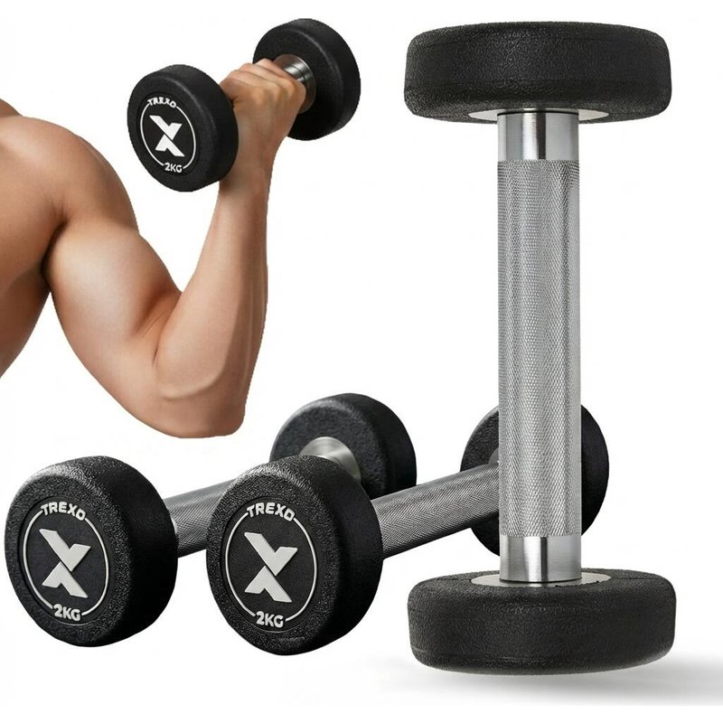 Gummierte XTREXO Pro Gusseisen-Hantel