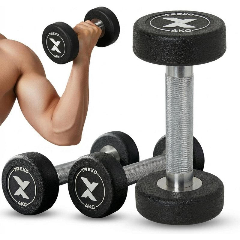 Gummierte XTREXO Pro Gusseisen-Hantel