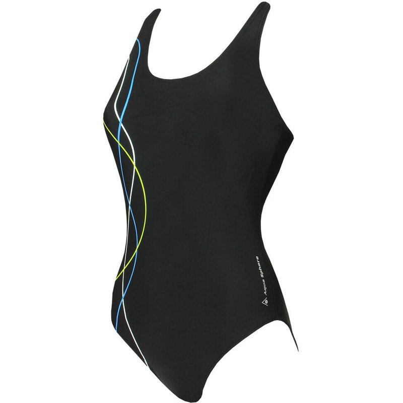 Aquasphere Bailey Badeanzug für Damen – Schwarz/Limettengrün