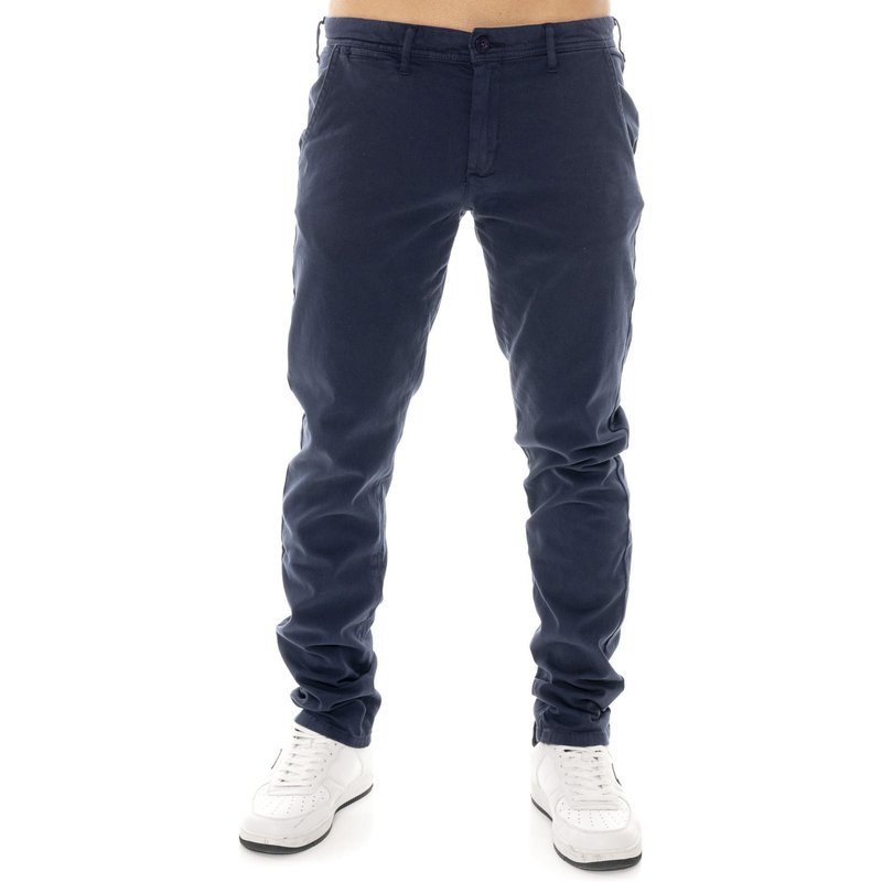 Leone Easy Herren-Twill-Chinohose mit Gürtelschlaufen