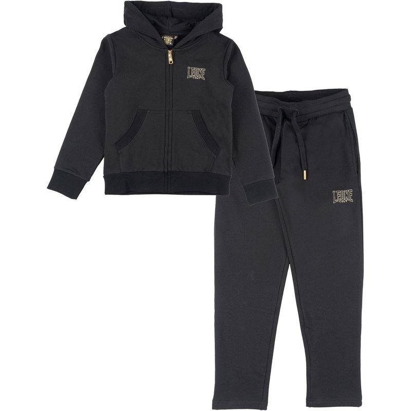Leone 1947 Gold Mädchen-Wintertrainingsanzug mit Kapuze und Reißverschluss