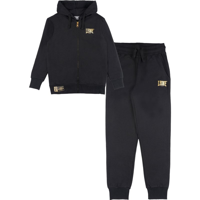 Leone 1947 Gold Kinder Winter Trainingsanzug mit Kapuze und Reißverschluss