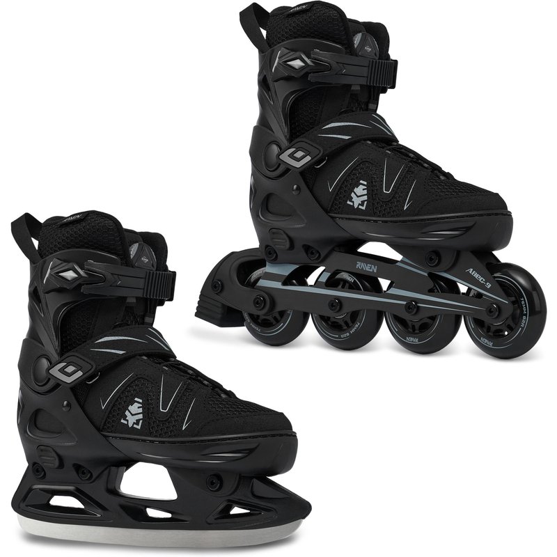 Rollschuhe Eishockeyschlittschuhe Verstellbare 2in1 Pulse PRO FitGo Schwarz