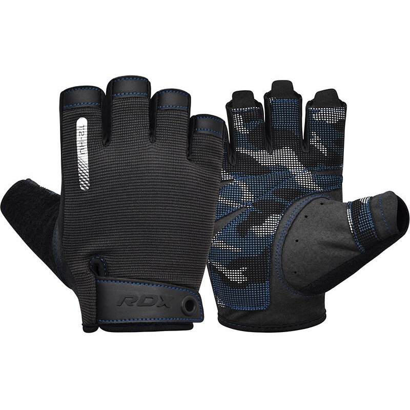 FITNESS-TRAININGSHANDSCHUHE T2 HALF BLAU-S